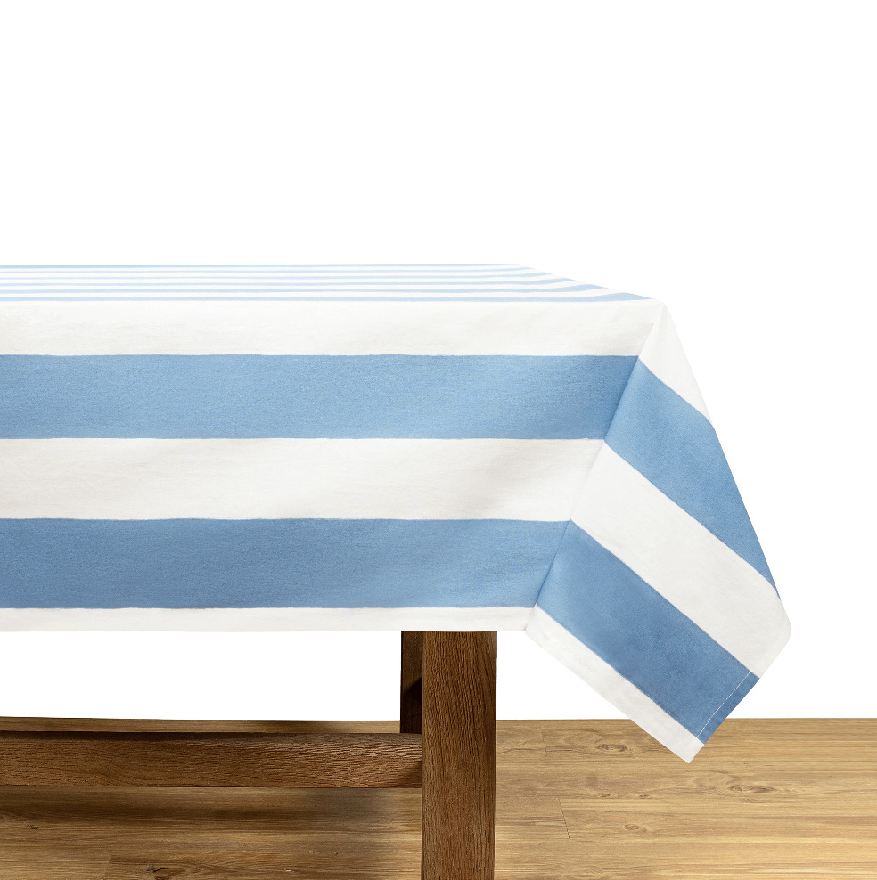 St. Tropez Blue Stripes | French Tablecloth