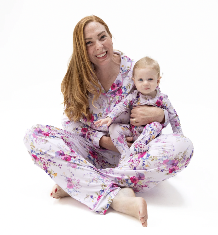 Dahlia Floral Adult Long Sleeve + Pant Pajama Set
