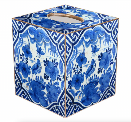 Blue Delft Bird Tissue Box Cover