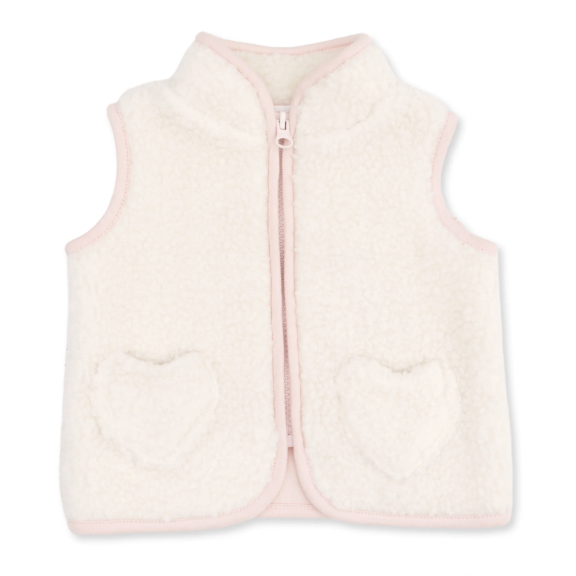 Sherpa Zip Vest with Heart Pockets