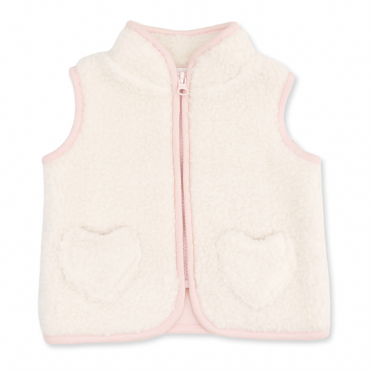 Sherpa Zip Vest with Heart Pockets