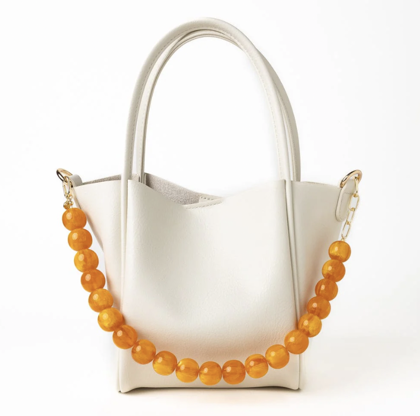 Large Amber Resin Bead Necklace