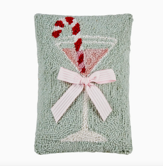 Candy Cane Martini Hook Pillow
