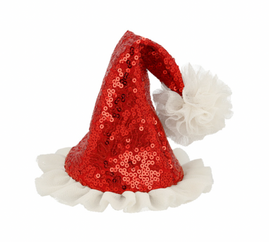 Sequin Santa Hat Hair Clip