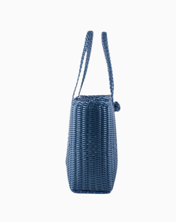 Woven Tote in Fog Blue