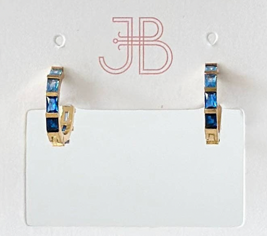 Blue Baguette Earrings