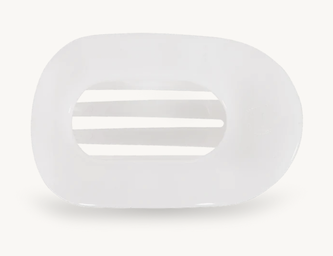 Coconut White Medium Flat Round Hair Clip