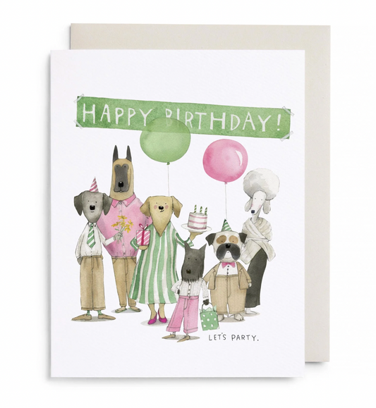 Dog Party Birthday Card