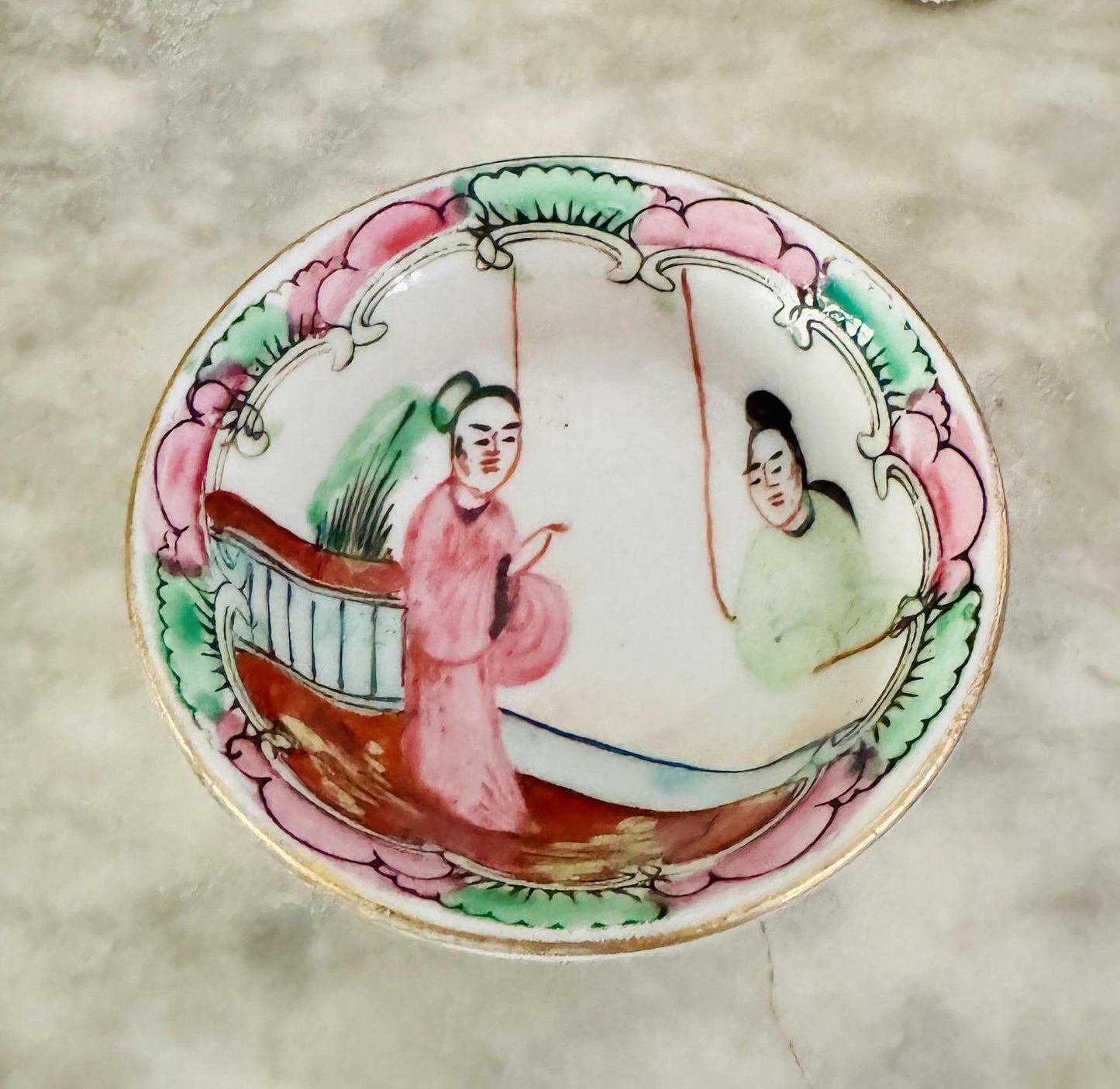 Vintage Famille Rose Trinket Dish