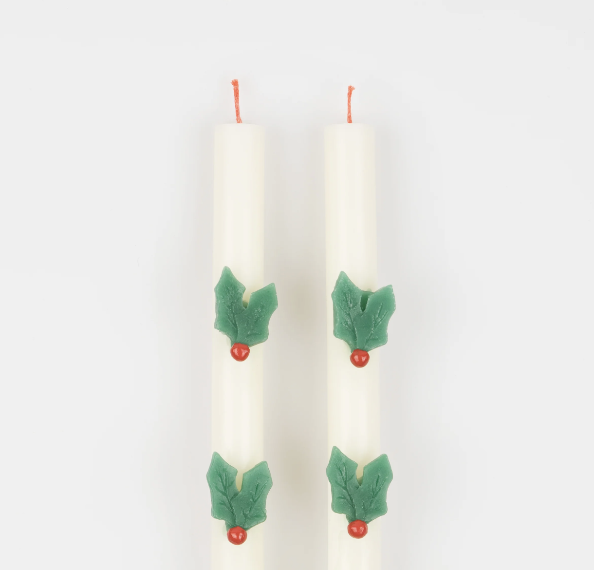 Holly Taper Candles