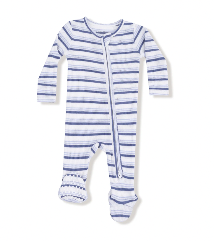 Vintage Stripe Blue Footie