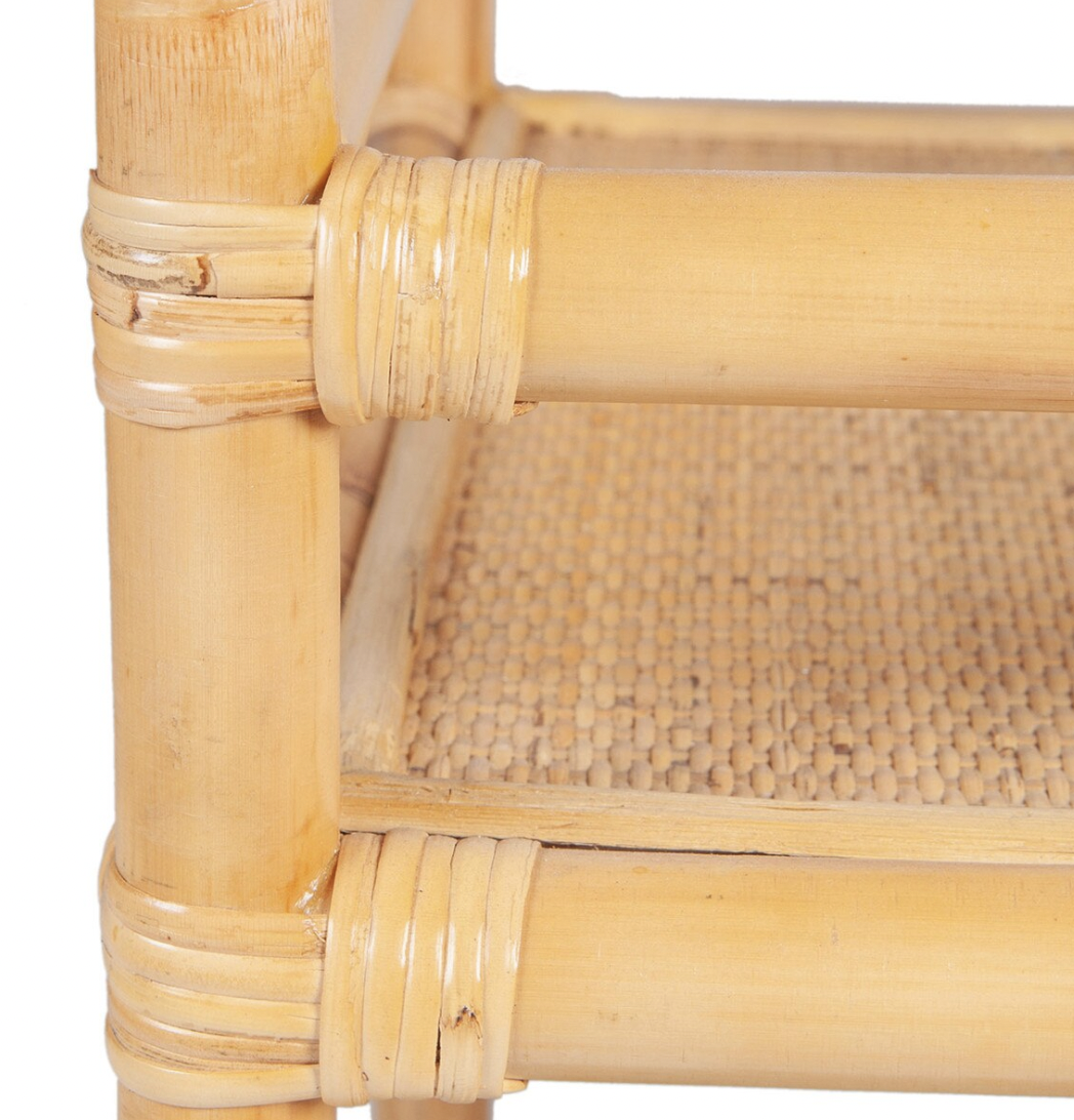 Rattan Rolling Bar Cart