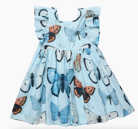 Blue Vintage Butterflies Elsie Dress