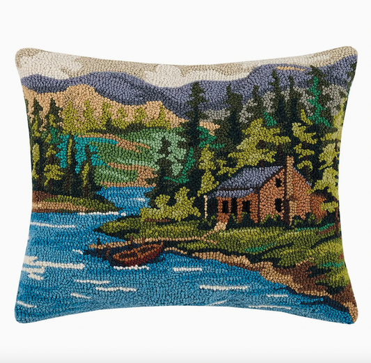 Cabin By Lake Hook Pillow