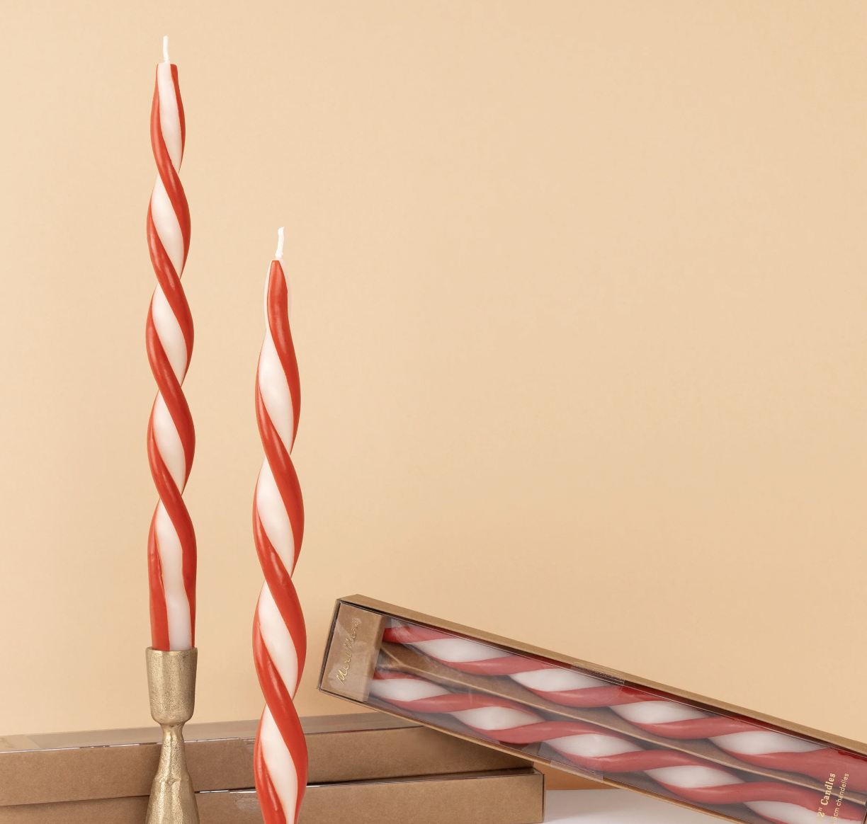 Red Twist Taper Candles