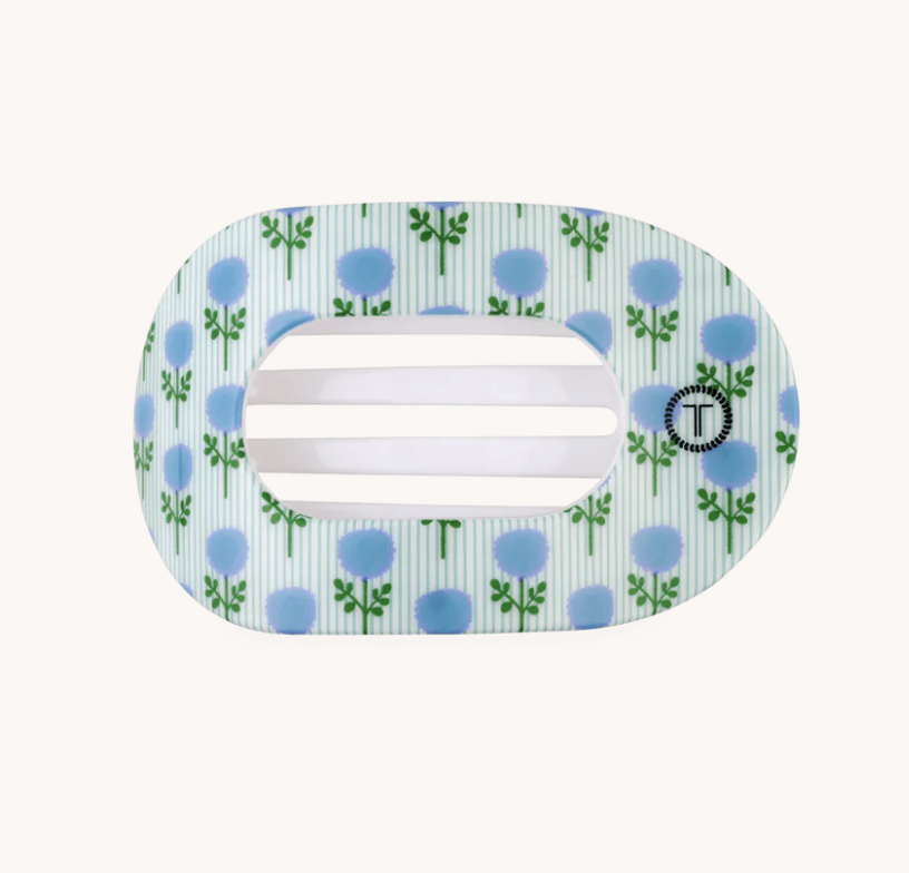 Blue Marigold Medium Flat Round Hair Clip