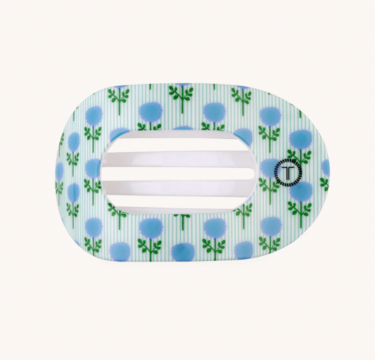 Blue Marigold Medium Flat Round Hair Clip