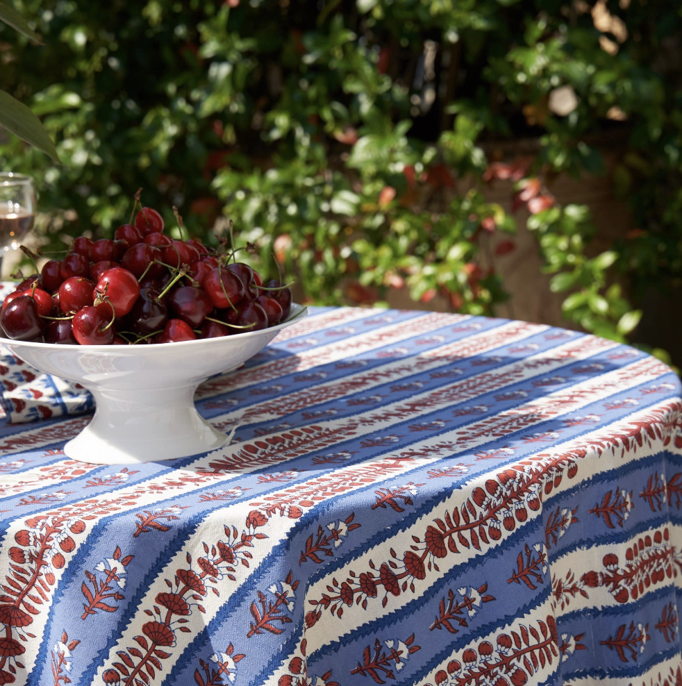 Provence Avignon Red & Blue Tablecloth