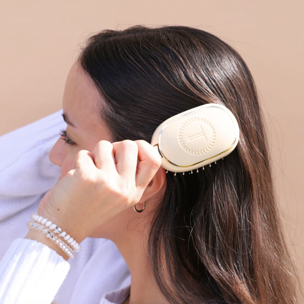 Tan Mini Boar Bristle Hair Brush