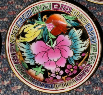 Vintage Millefleur Miniature Porcelain Trinket Dish