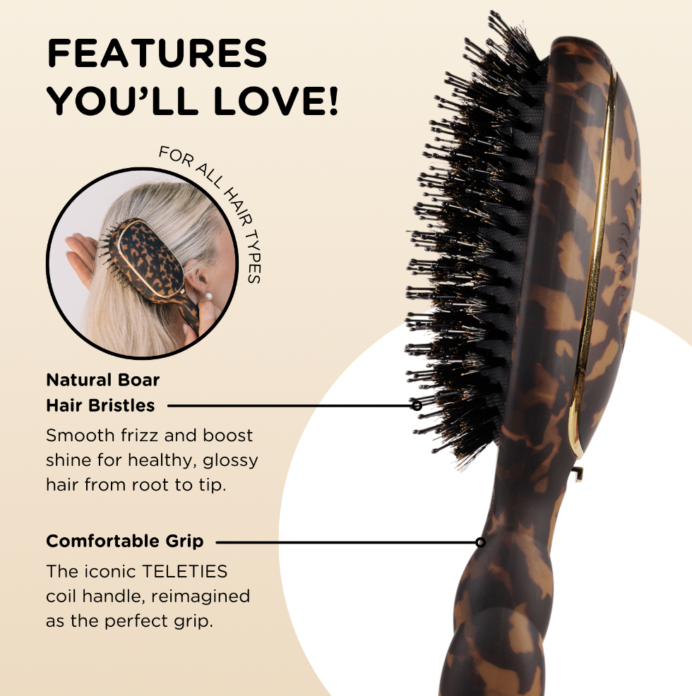Boar Brush | Full Size | Tortoise