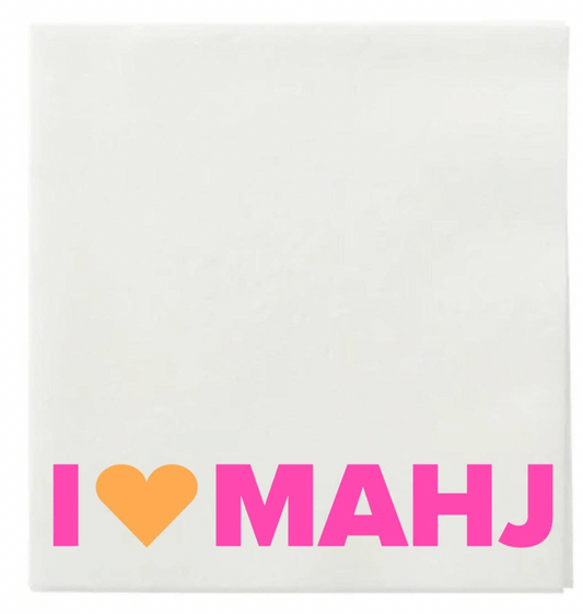 I Heart Mahjong Cocktail Napkins