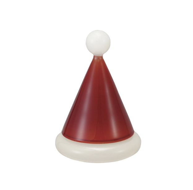 Glass Santa Hat Toothpick/Match Holder