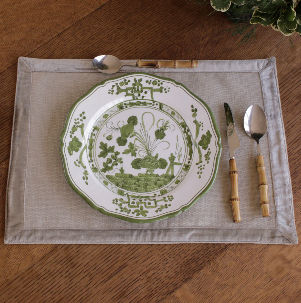 VIDA Faenza Salad Plate Set of 4 - Green & White