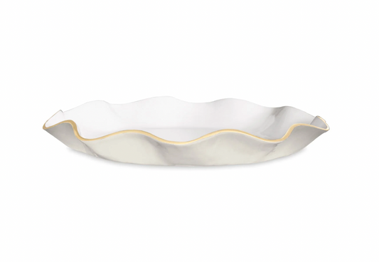 Cream + White ENCANTO Carola Large Round Platter