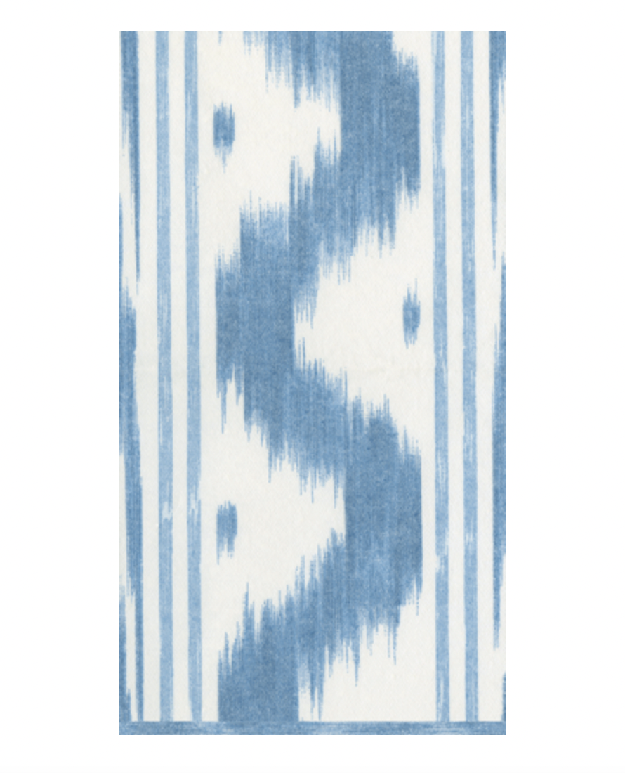 Toile De Nantes Blue Paper Linen Guest Napkins