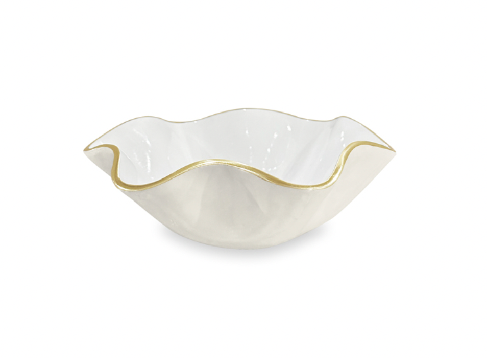 Cream + White ENCANTO Carola Small Round Bowl