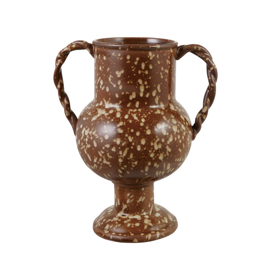 Brown Speckled Stoneware Urn