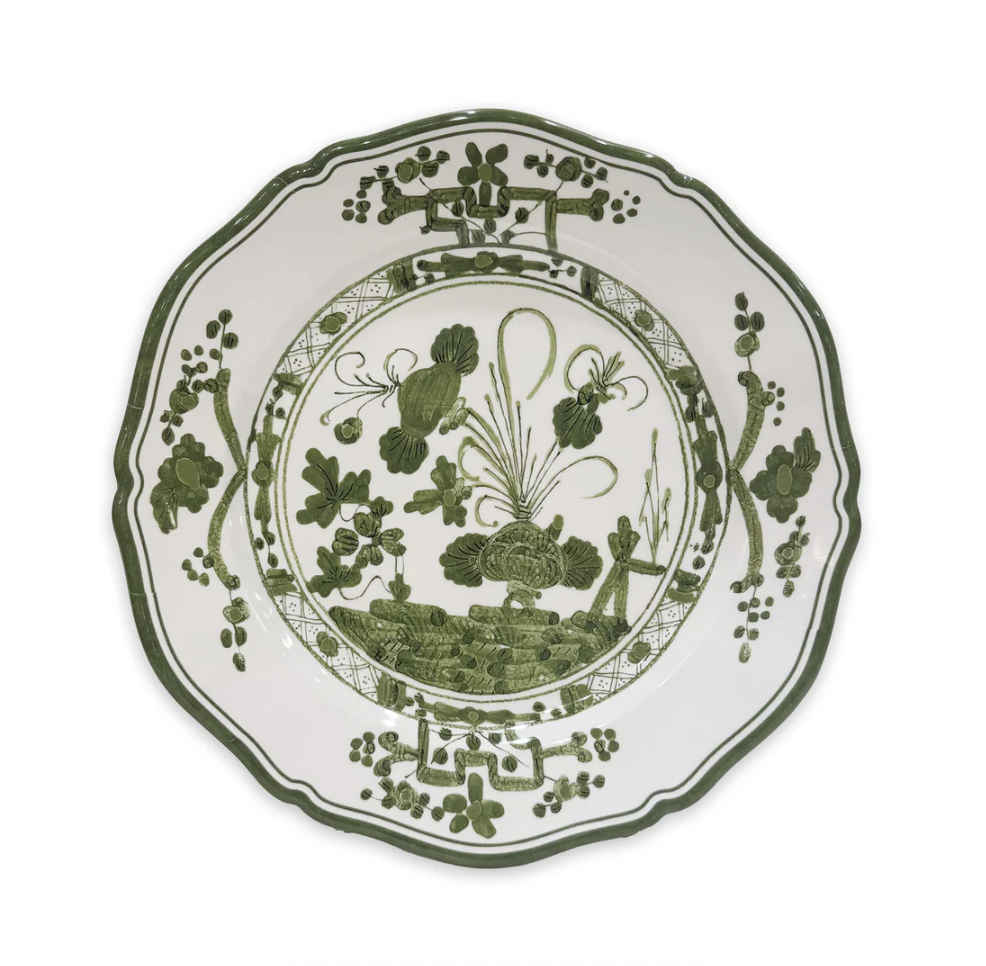 VIDA Faenza Salad Plate Set of 4 - Green & White