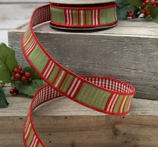 Faux Dupioni Wired North Pole Plaid with Check Backing