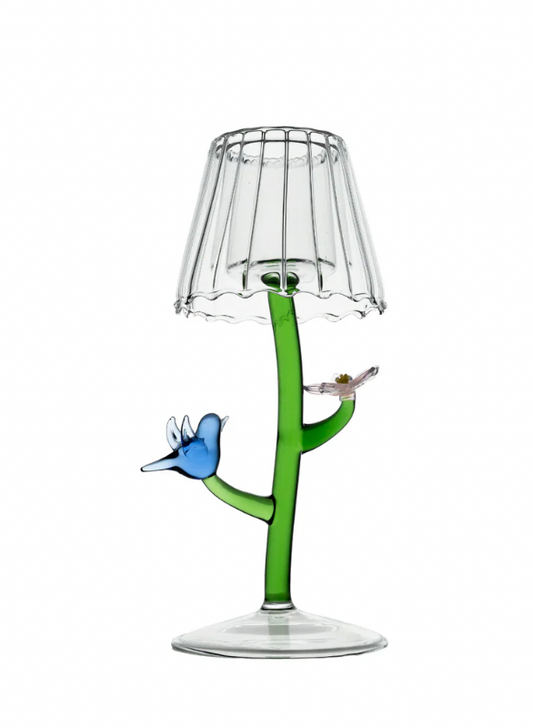Pink Flower & Blue Bird Tea Light