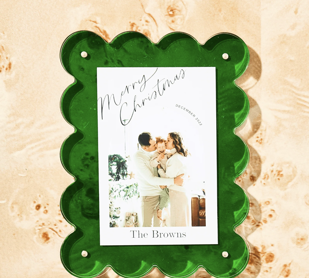 Green Scalloped Acrylic Picture Frame
