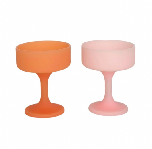 Peach & Petal Silicone Coupe Glasses