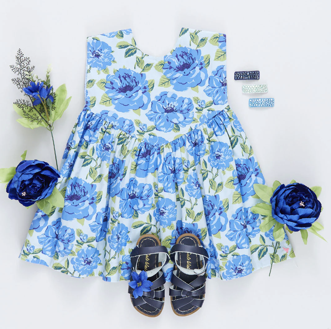 Blue Peonies Gracie Dress