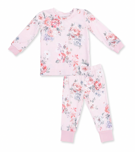 Painterly Rose Bouquets Long Sleeve Pajama Set