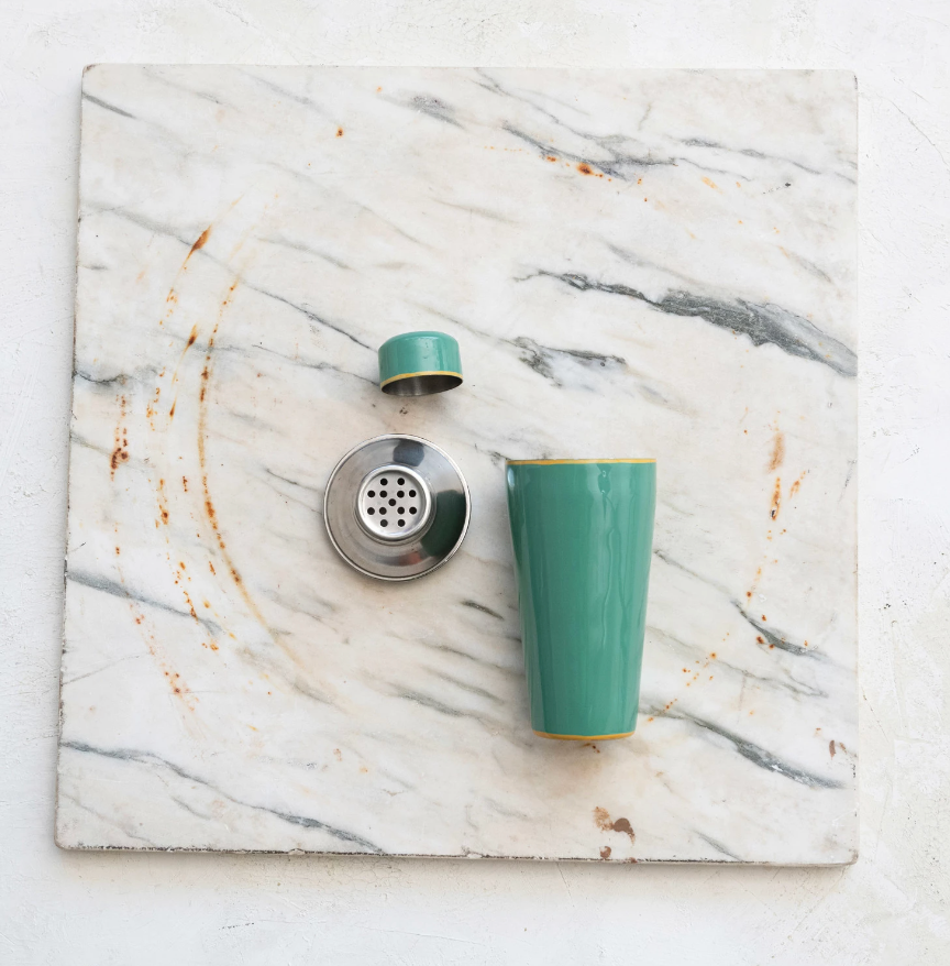 Enameled Stainless Steel Cocktail Shaker
