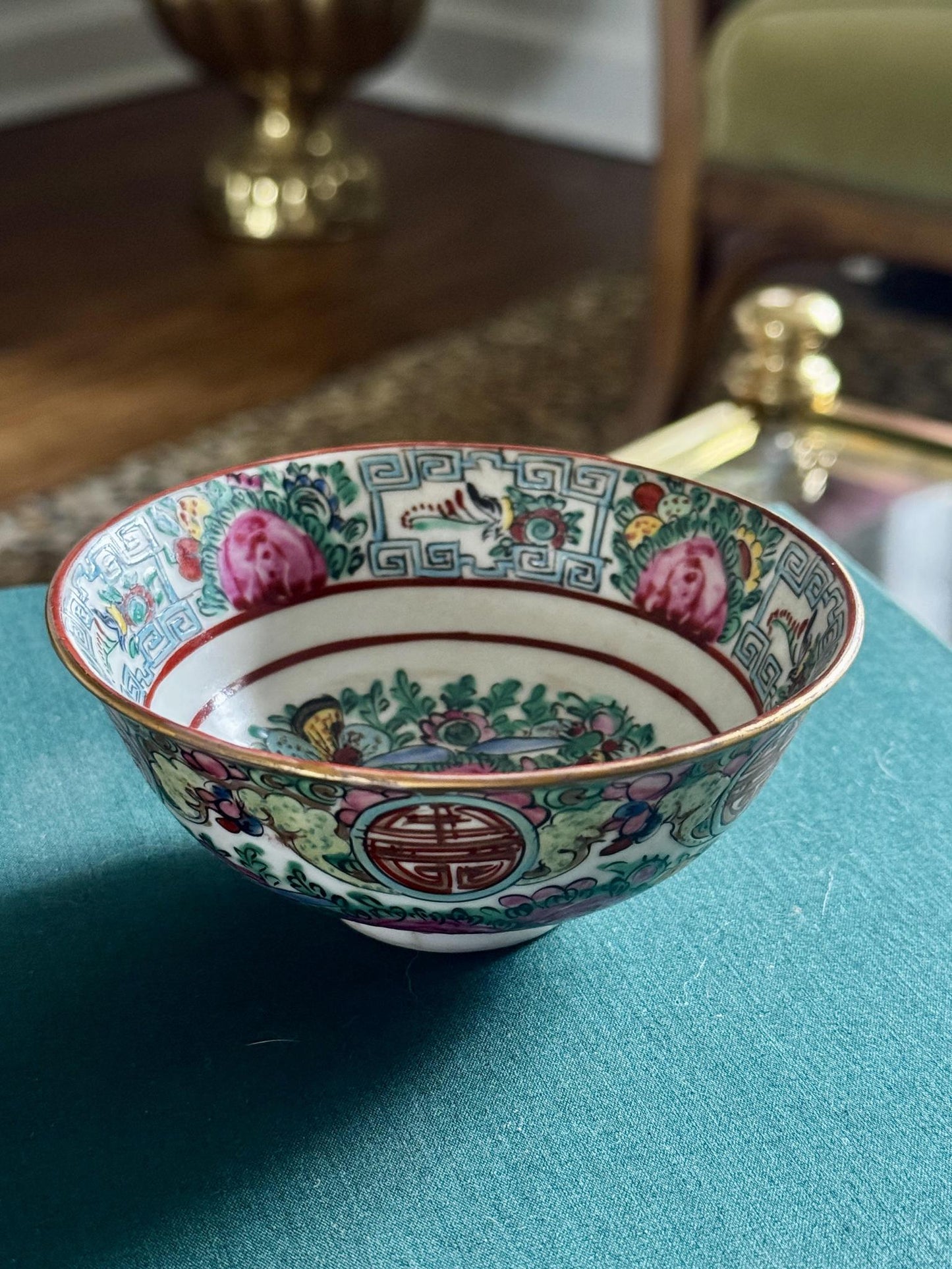 Vintage Rose Canton Bowl