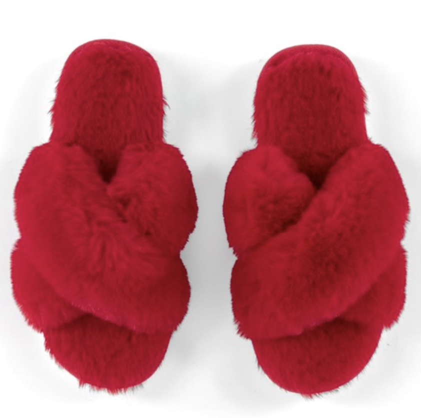 Red Fuzzy Slippers