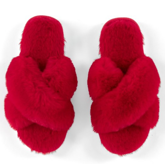 Red Fuzzy Slippers