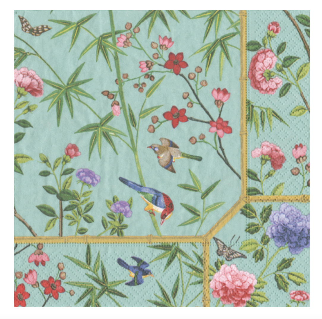 Chinese Wallpaper - Blue Luncheon Napkins