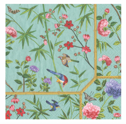 Chinese Wallpaper - Blue Luncheon Napkins