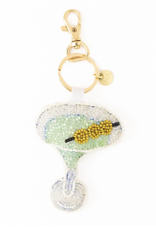 Martini Beaded Bag Charm