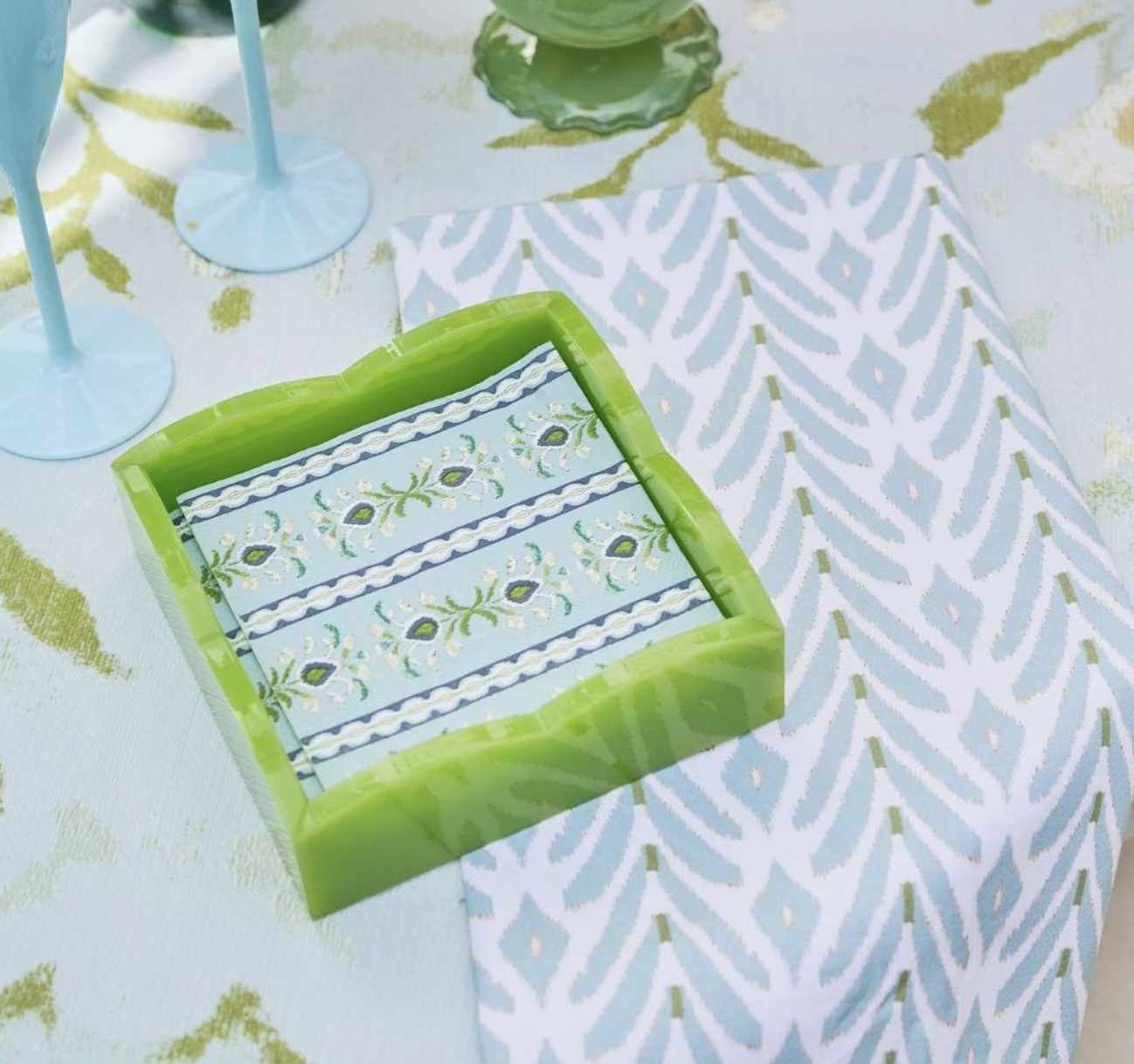 Petite Frond Blue Tea Towel