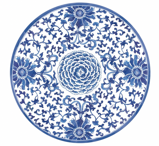 Indigo Garden Blue & White Paper Dinner Plates