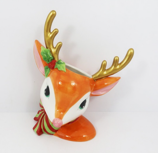 Reindeer Head Vase