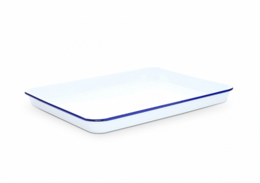 Blue Rim Vintage Large Rectangle/Jelly Roll Tray
